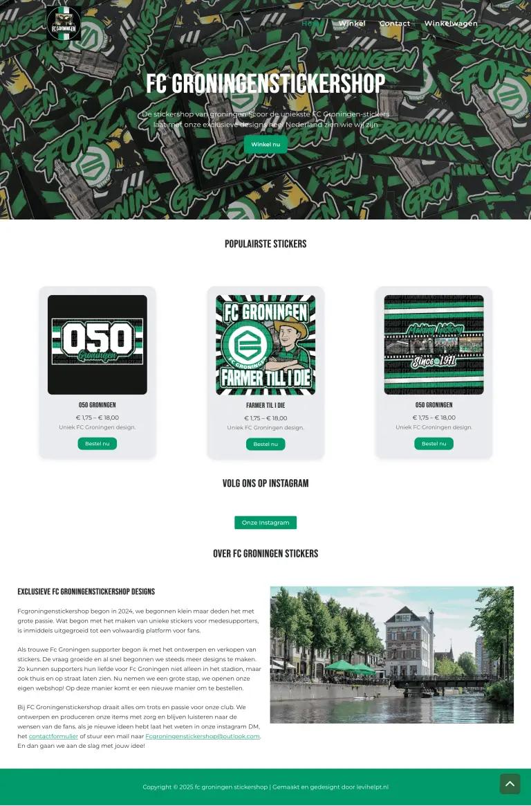 site van FC Groningenstickershop